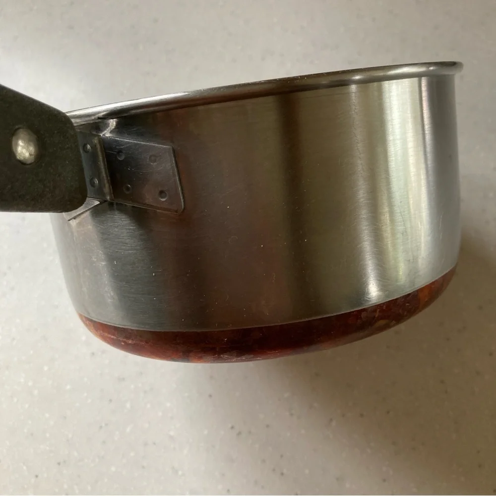 Stainless Steel Copper Bottom Saucepan with Black Handle 1 Quart
